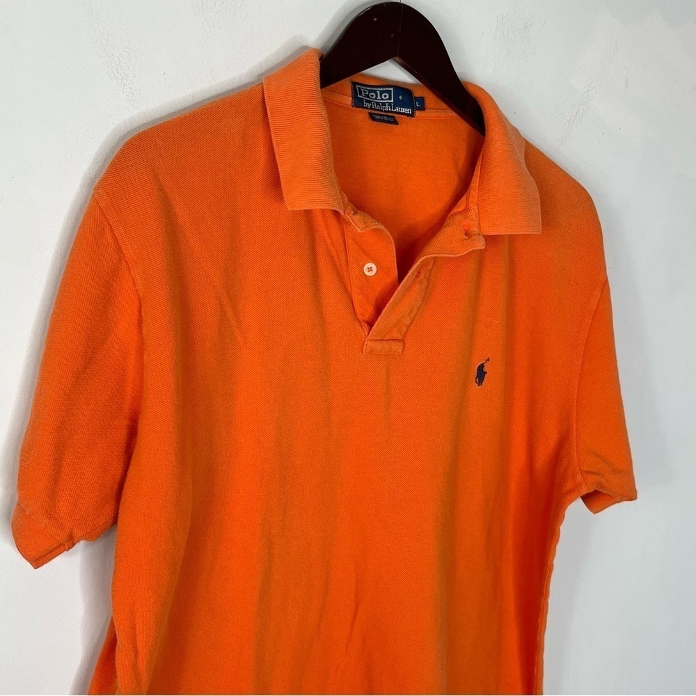 Polo Ralph Lauren Size Large Pique Orange Cotton Polo Shirt - Picture 2 of 6